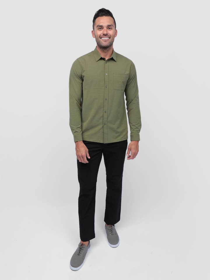 INTO THE AM - Vente Chemise à col boutonné – homme - Chemise boutonnée à manches longues pour hommes58