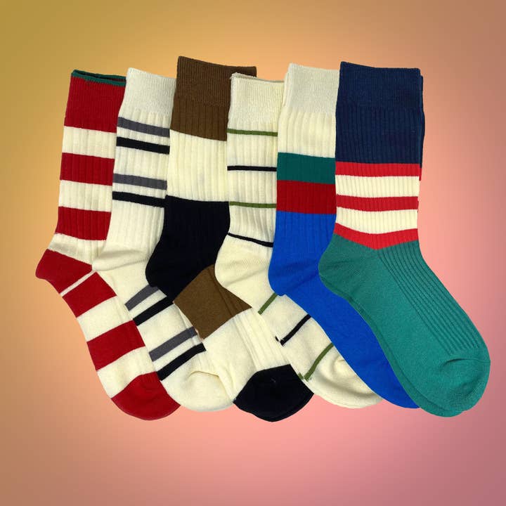 Collegiate Unisex Striped & Color Block Socks – Bold & Brigh for wholesale by Rainbow Unicorn Birthday Surprise