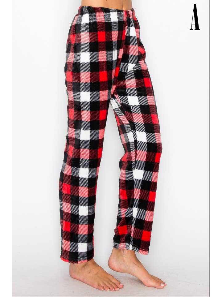 5besties inc - Wholesale Sleepwear Bottom - Women's - PLAID PAJAMA PANTS