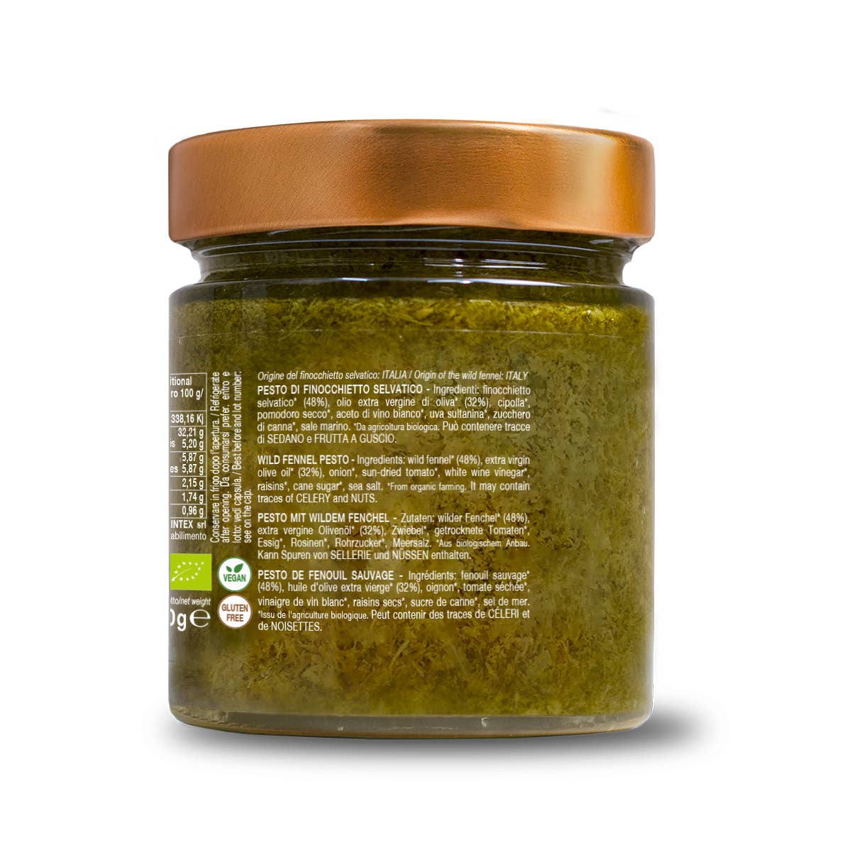 CONVIVIA for italian food lovers - Vente Pestos - Pesto de fenouil sauvage biologique 190g1