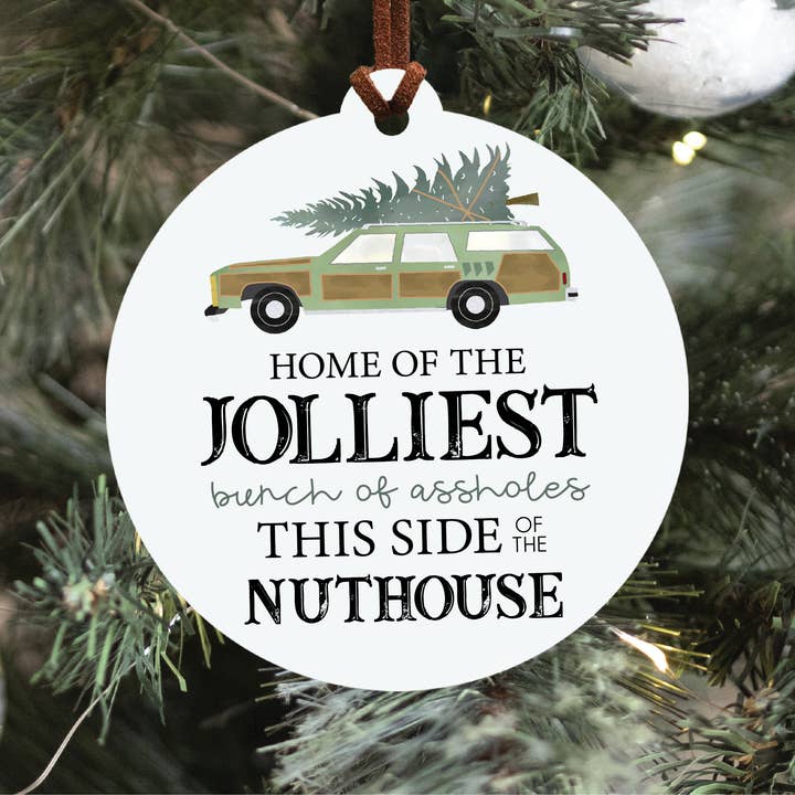 Knotty Design Co. - Wholesale Ornament - Jolliest Bunch of Assholes Christmas Ornament
