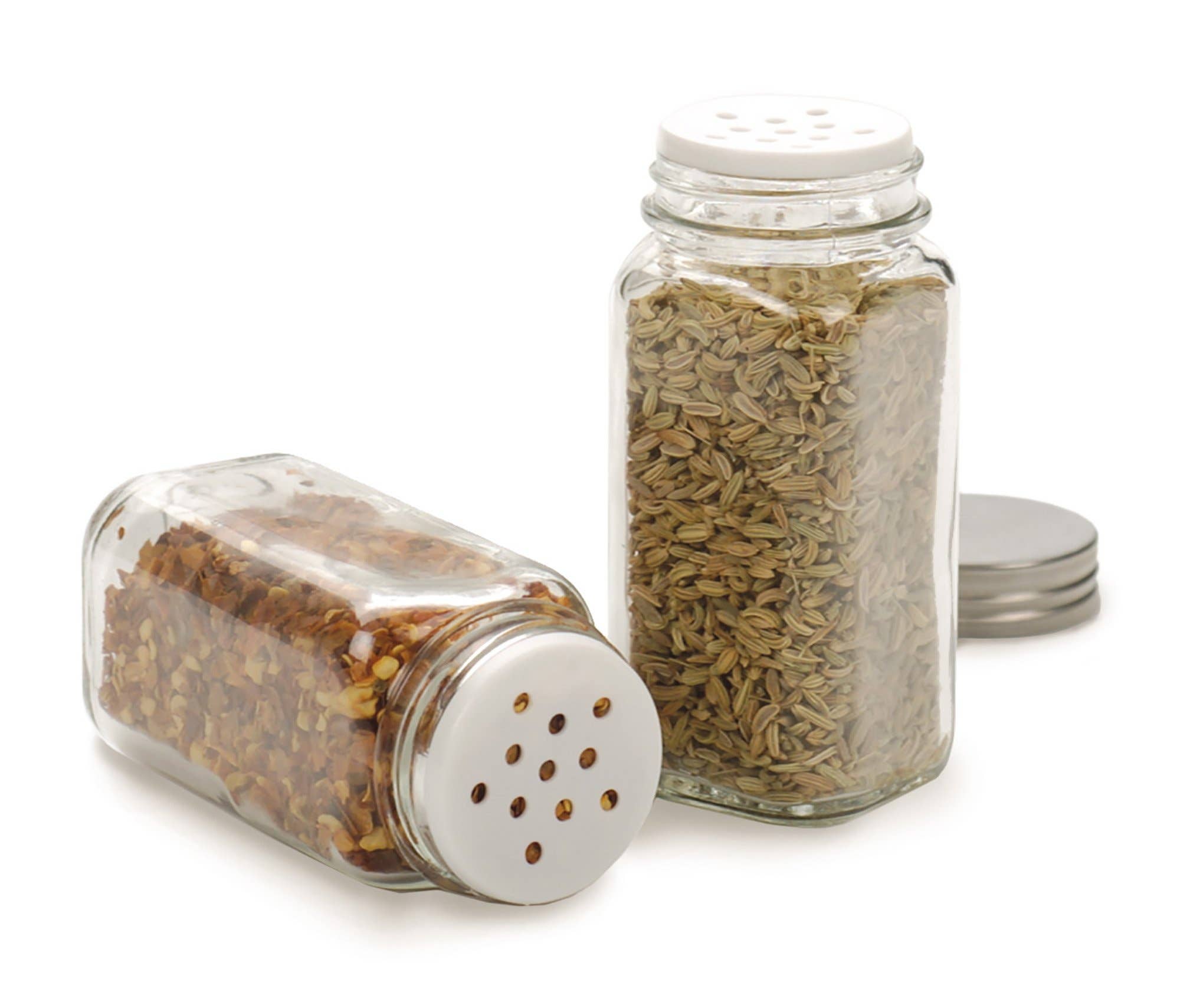 RSVP International - Wholesale Jar - Glass Bottle - Square - Clear - 4Oz1