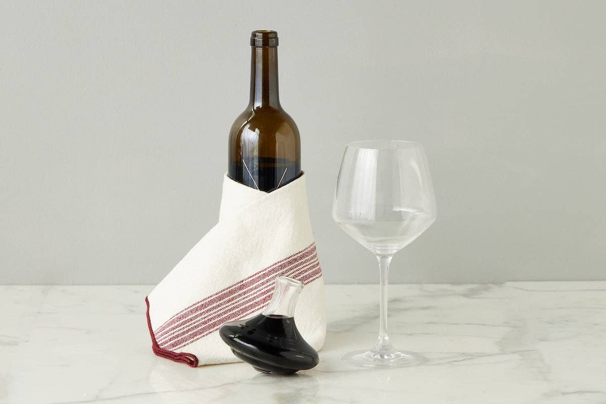 etúHOME - Wholesale Dinner & Cloth Napkin - Dinner Napkins, Vintage Merlot Red Stripe, Set of 44
