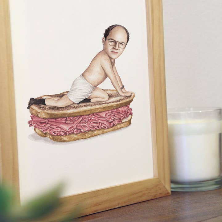 Celebs on Sandwiches - Wholesale Art Print - George Costanza - Watercolor Print2