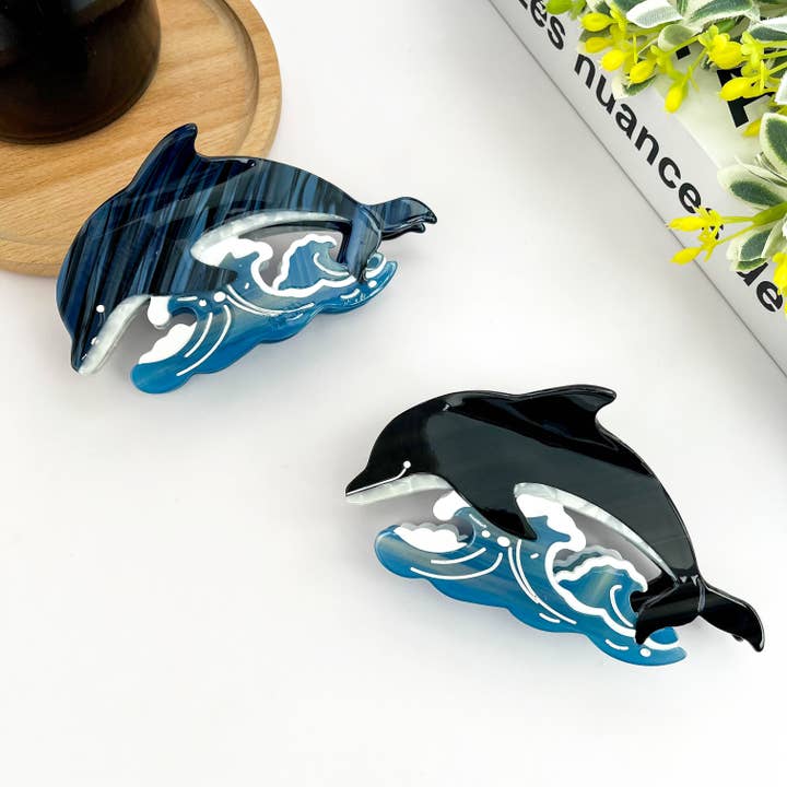 TheDivaSoap - Vendita all'ingrosso Fermaglio per capelli - Donna - Clip per capelli a forma di delfino gioioso e giocoso che salta tra le onde.3