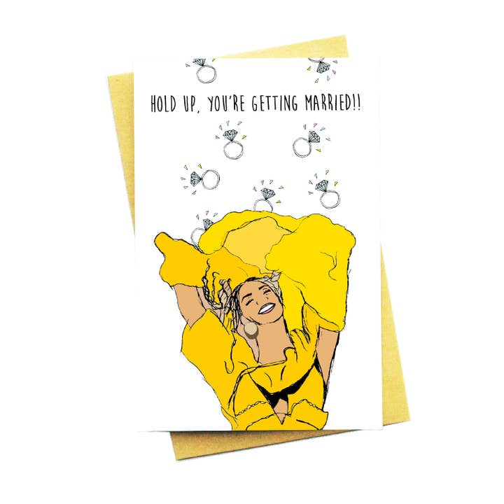 Hold Up You're Getting Married Greeting Card for wholesale by Nocturnal Paper