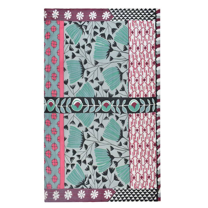 Hipster Retro Mixed Motif Scarf for wholesale by Dupatta Designs