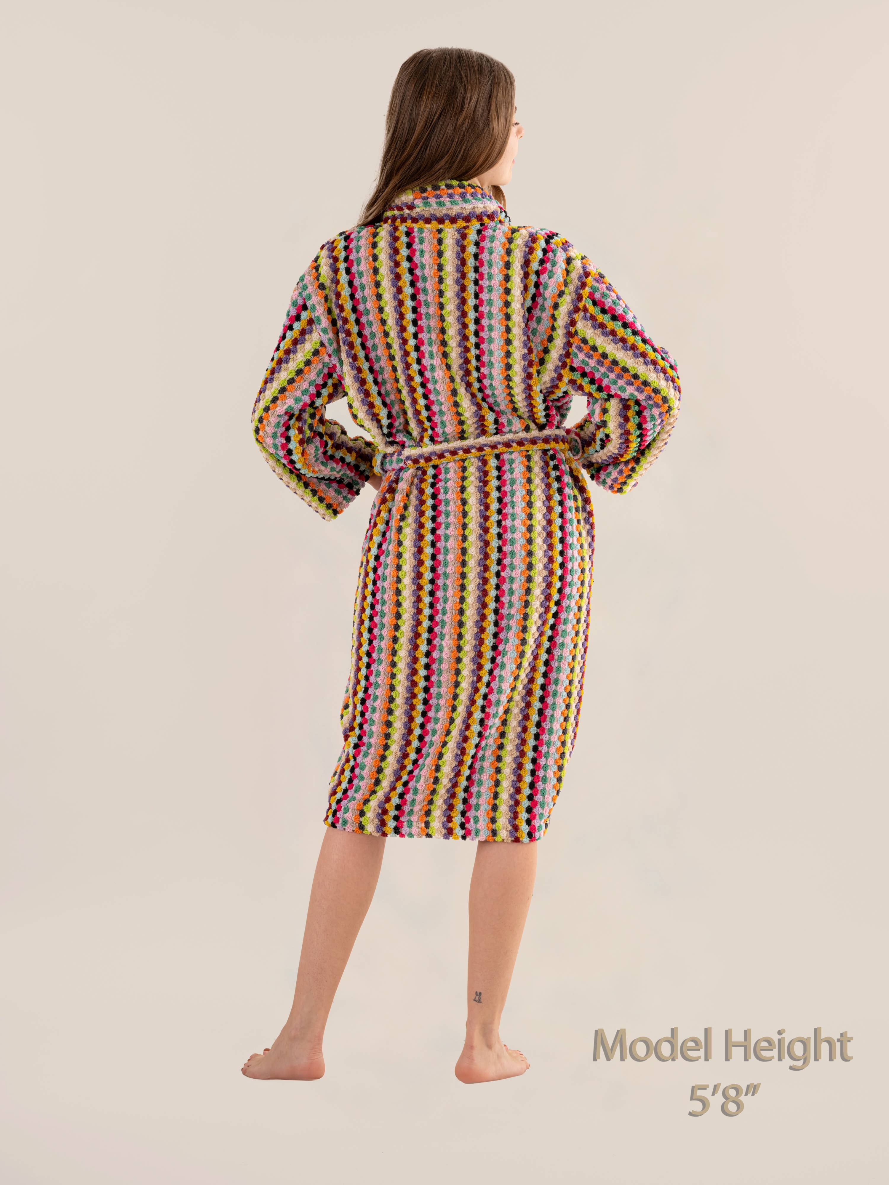 Kalkedon Towels – wholesale Robe – Women's – Pom Pom Bathrobe | Handwoven Robe | Thick and Plush Robe5