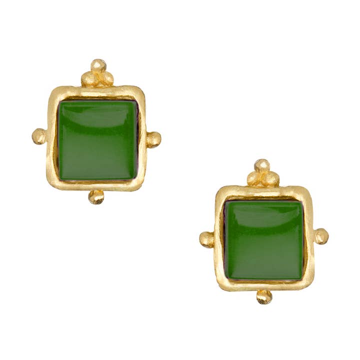 Charlotte Studs - Emerald Green for wholesale by Susan Shaw