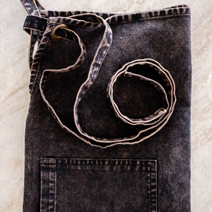 Luxe B Co - Wholesale Apron - Stone Washed Kitchen Apron Charcoal2