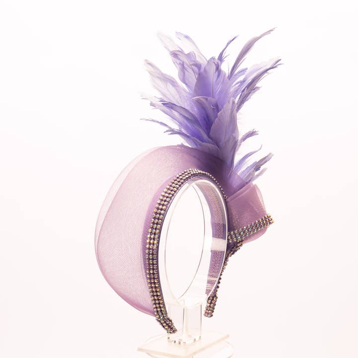 KaKyCo - Wholesale Fashion Headband - Women's - Feather, Rhinestone, Crinoline Embellished Headband | AJ849H5