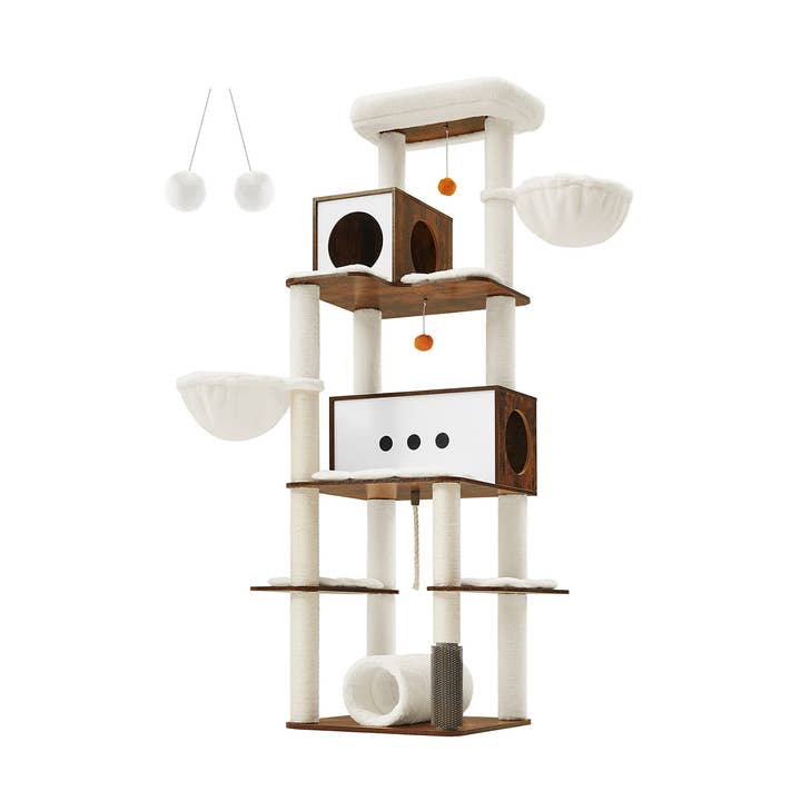 Albero per gatti alto a più livelli, 19 cm, marrone rustico 1 per la vendita all'ingrosso da parte di Greenwestons