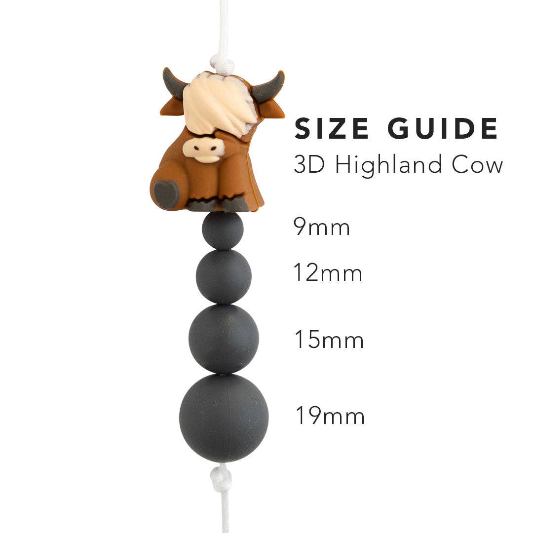 Cara & Co Silicone Craft Supply - Wholesale Craft Supplies - 3D Highland Cow Silicone Focal Beads2