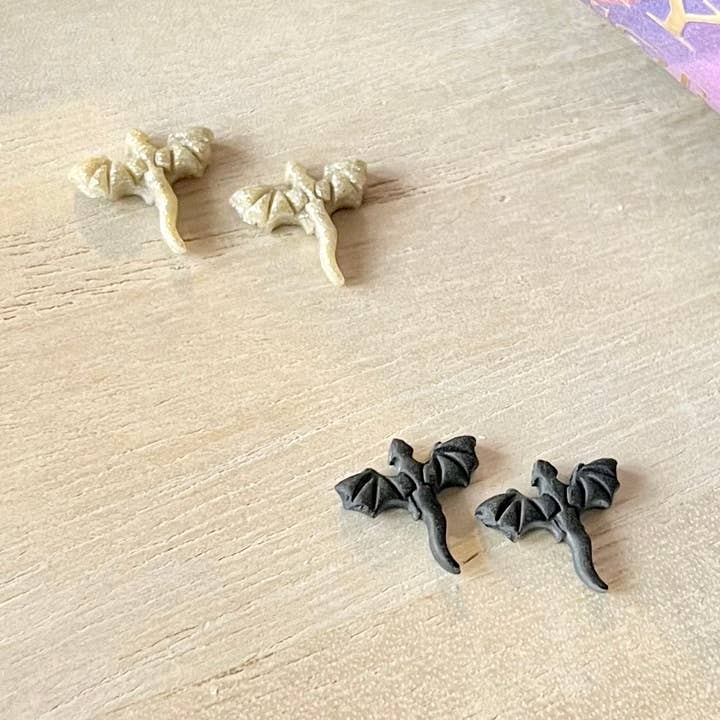 SeizeTheClayJewelry - Wholesale Stud/Post Earrings - Tiny Dragon Studs, Dragon Stud Earrings, Dragon Earrings1