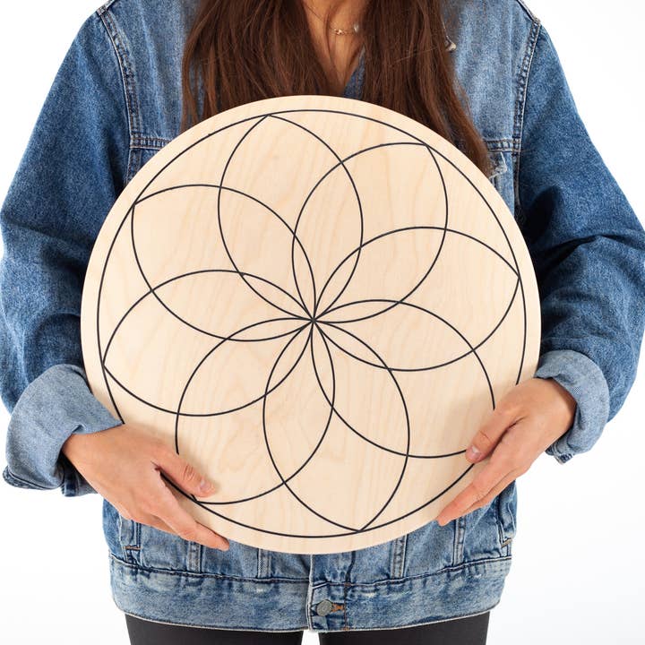 HappyMoon - Venta al por mayor Juguete de madera - Niños - Círculo de equilibrio MANDALA, tabla oscilante, tabla de equilibrio de madera
