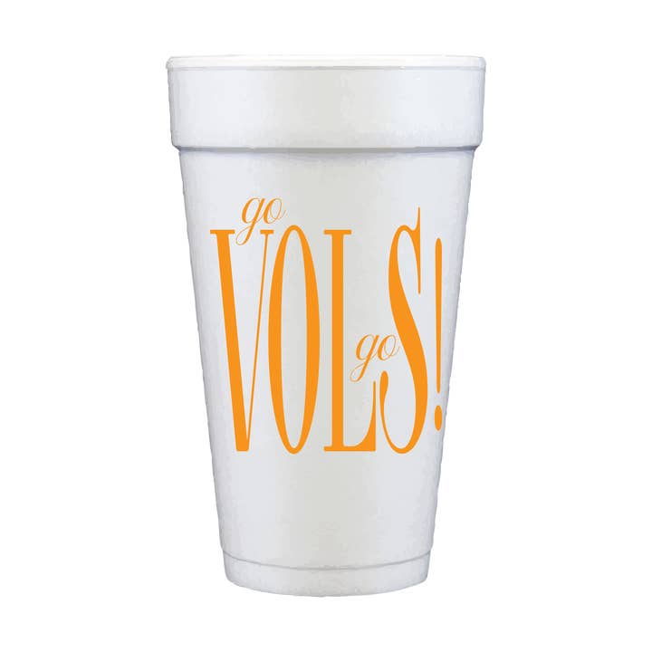Go Vols Go Foam Cups for wholesale by XoXoMinnie Designs