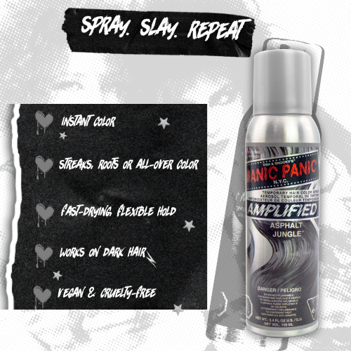 Manic Panic - Wholesale Hair Dye - Asphalt Jungle™ - Amplified™ Temporary Hair Color Spray2