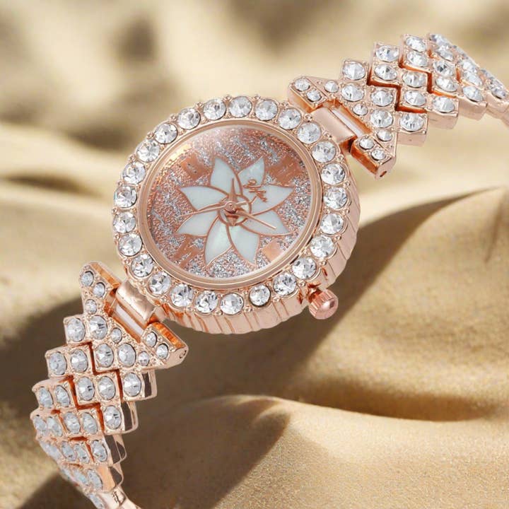 Women Watch Rhinestone Steel Quartz Fashion Wristwatch for wholesale by WoodWristCo