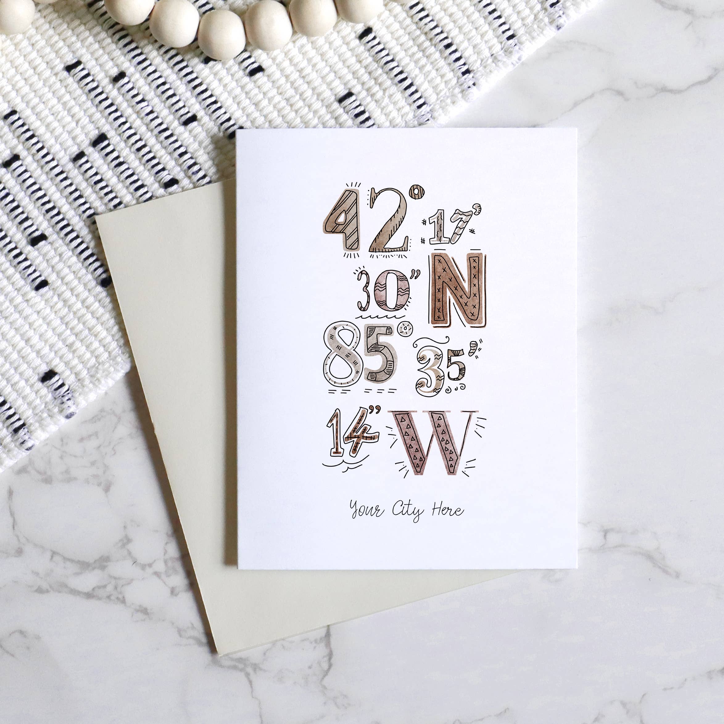 Sparks House Co. - Wholesale Everyday Greeting Card - Custom City Greeting Card - City Coordinates - Custom Order1