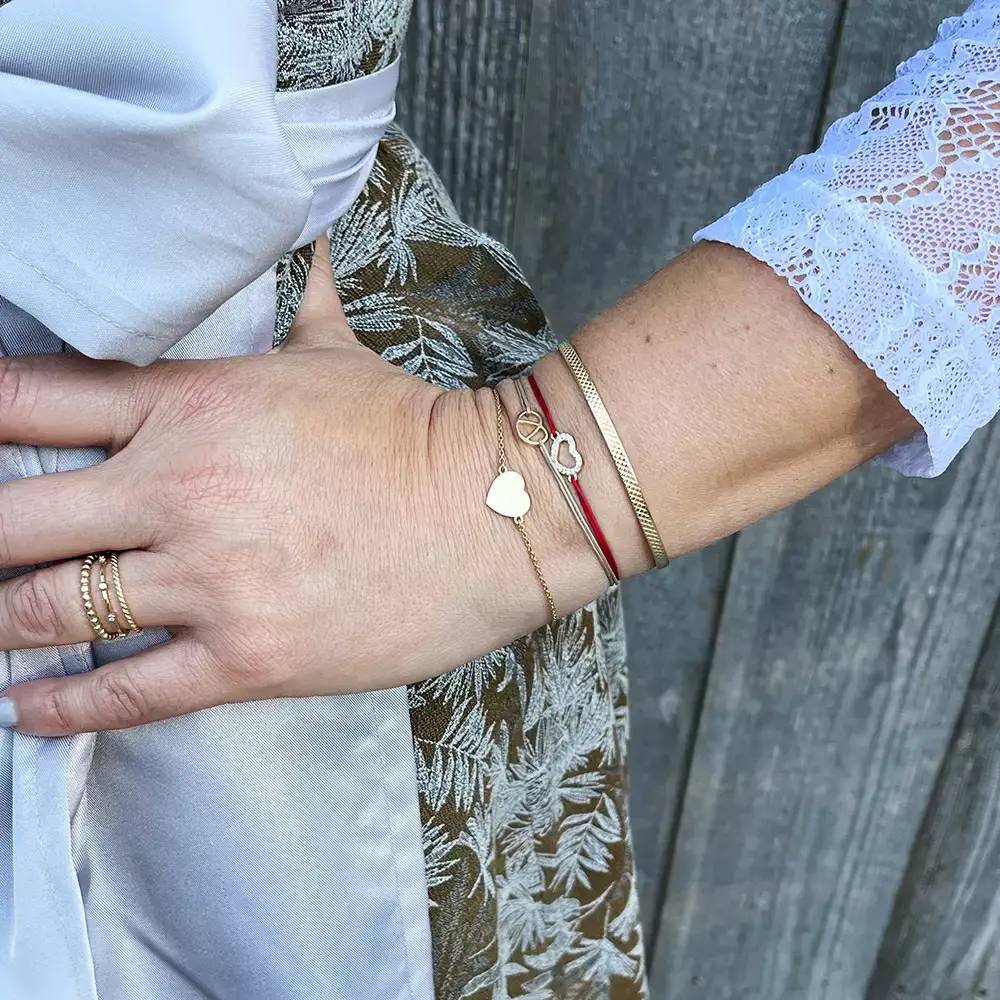 Leaf Jewelry - Wholesale Charm/Dangle Bracelet - Lucky bracelet “Pretzel”, 925 sterling silver, blue1