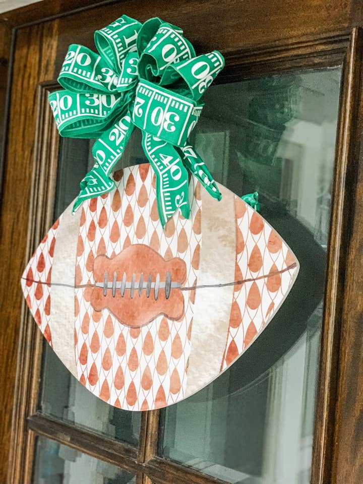 Justin Football Door Hanger for wholesale by Home Themed Home