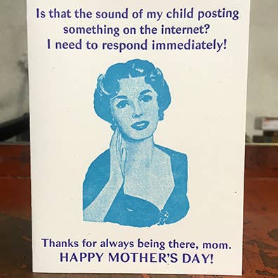Lady Pilot Letterpress - Wholesale Mother's Day Card - Internet Mom Mother's Day Greeting Card