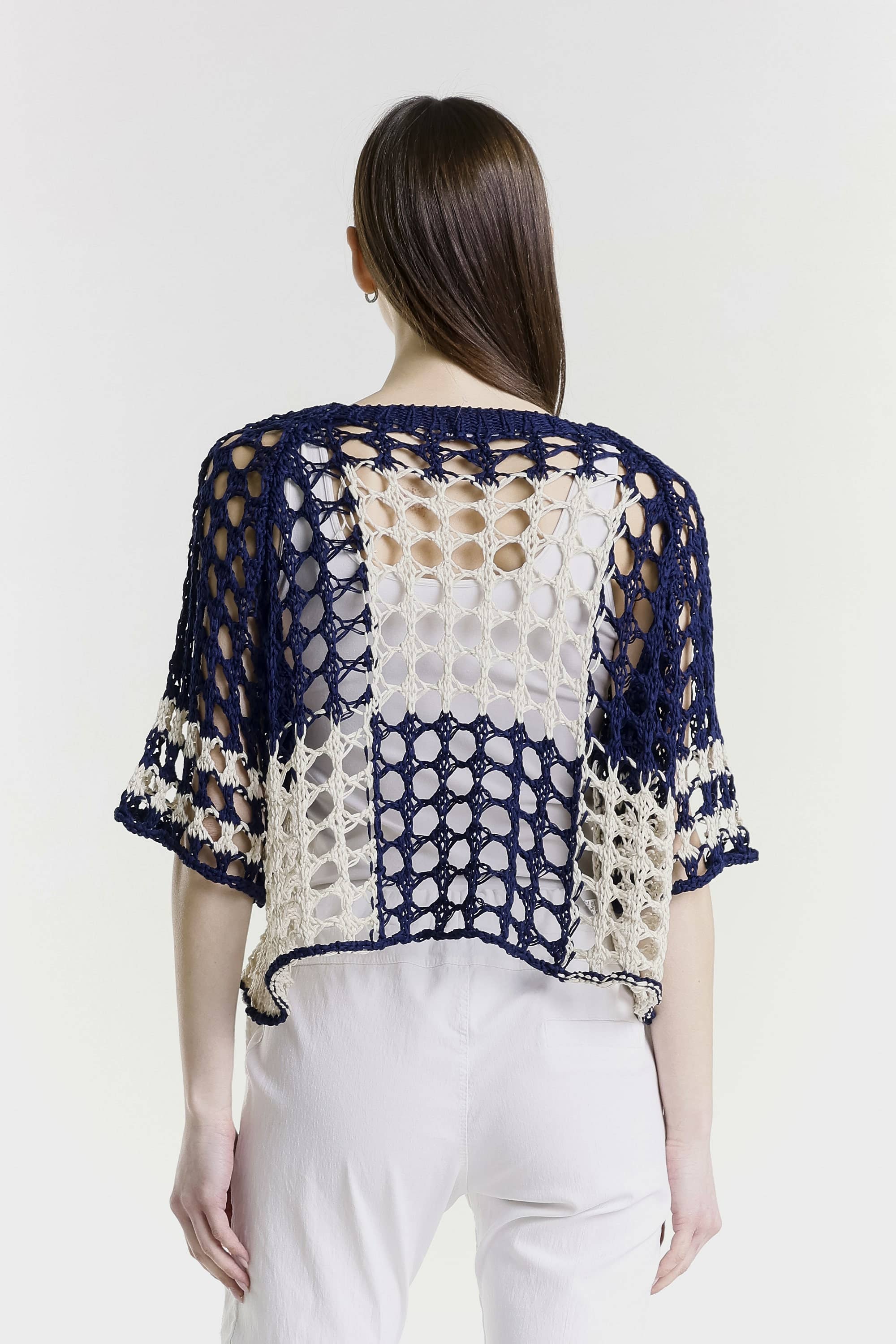 TINA Stephens Italy/Tees By Tina - Vendita all'ingrosso Maglione tricot - Donna - Doris Ballet Slv - Maglia quadrata bicolore (BQ906)23