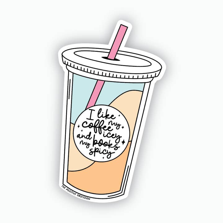 Coffee And Books Vinyl Sticker, Book Lover Gift, For Readers for wholesale by Purple Ink Paperie