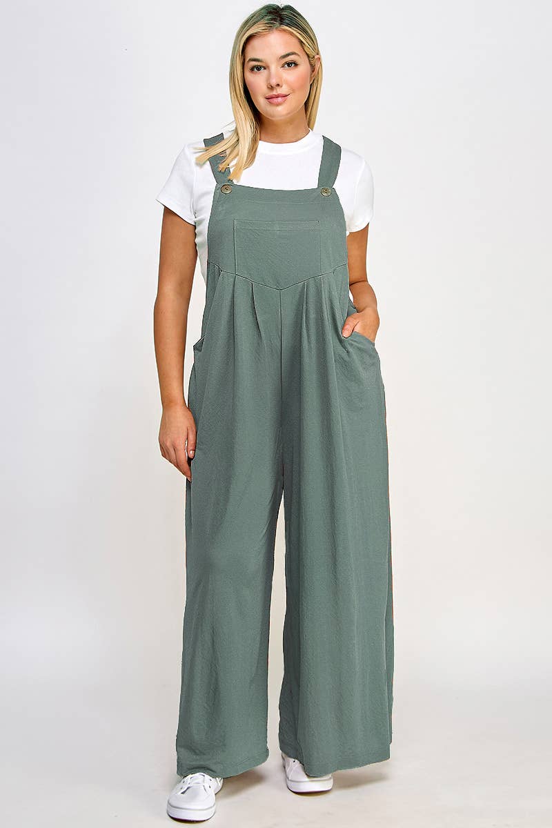 Haute Fox Plus Size & Contemporary - Vente Salopette – femme - Salopette grande taille plissée avec poches - JK18514-JS1