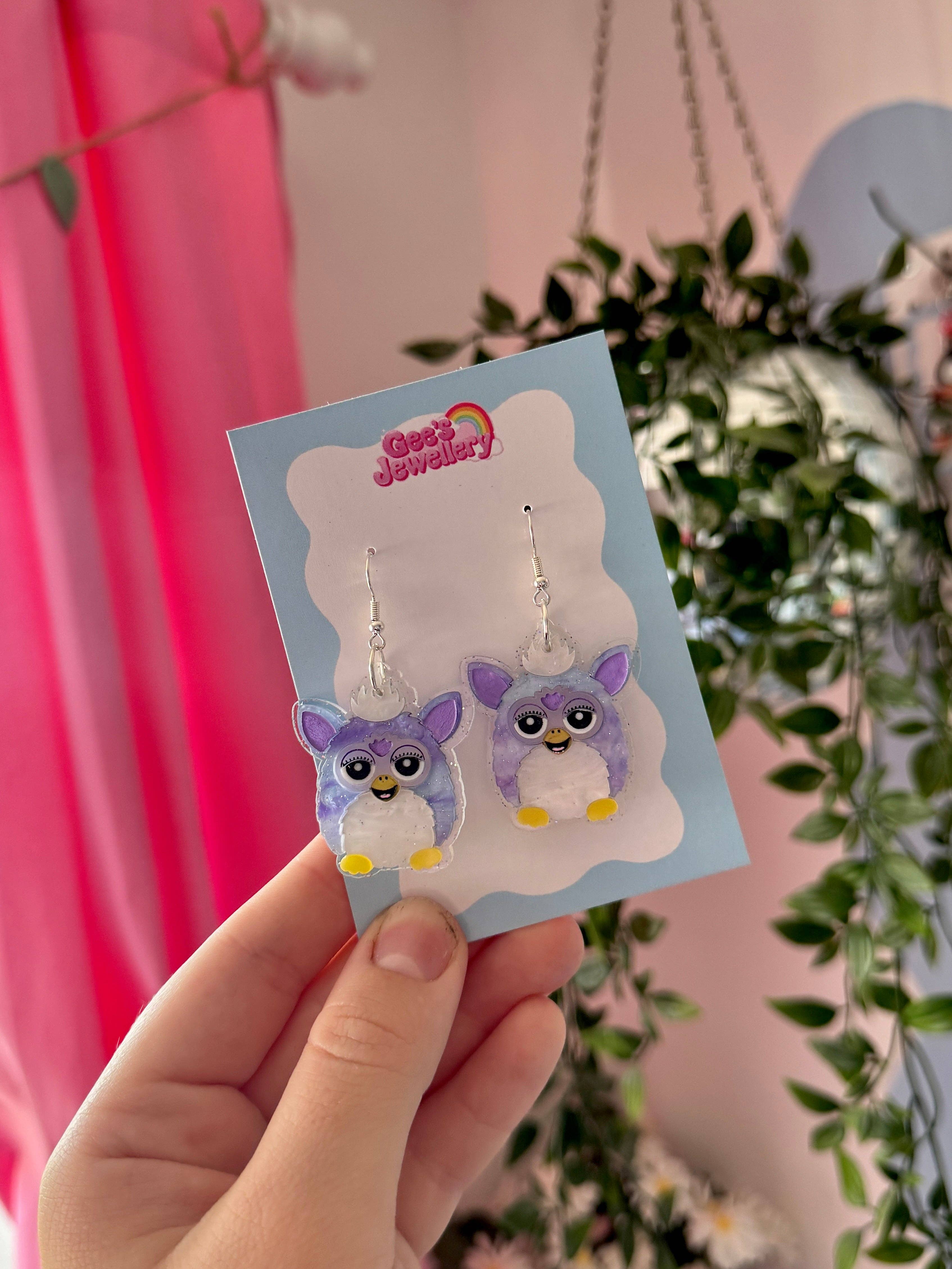 Gees Jewellery - Wholesale Dangle Earrings - Furby - Purple0