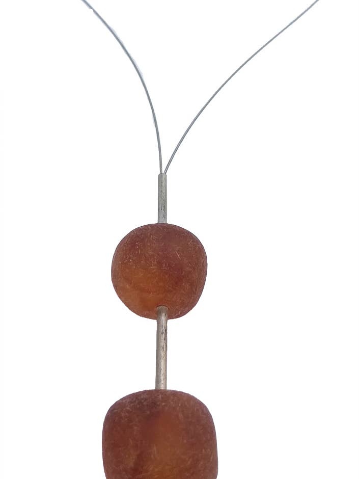 Halskette mit drei Kugeln aus baltischem Bernstein in Honig für den Großhandel von Mia's Polish Treasures