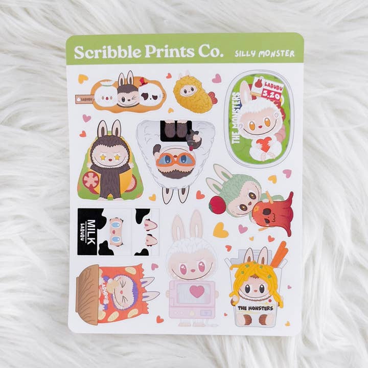 Silly Monster – Deco // Matte Journal Stickers for wholesale by Scribble Prints Co.