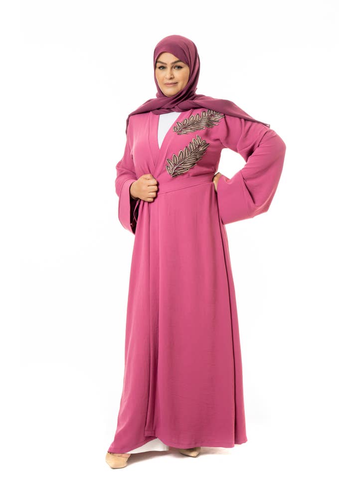 Sultana.R - Wholesale Kaftan - Women's - Abaya Lamia Raspberry1