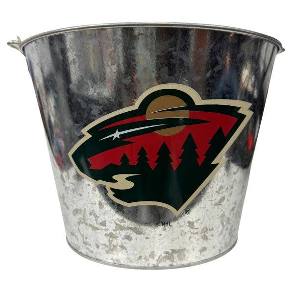 Minnesota Wild Beer Buckets - Galvanized Team Logo 5QT Style for wholesale by St. Louis Wholesale LLC