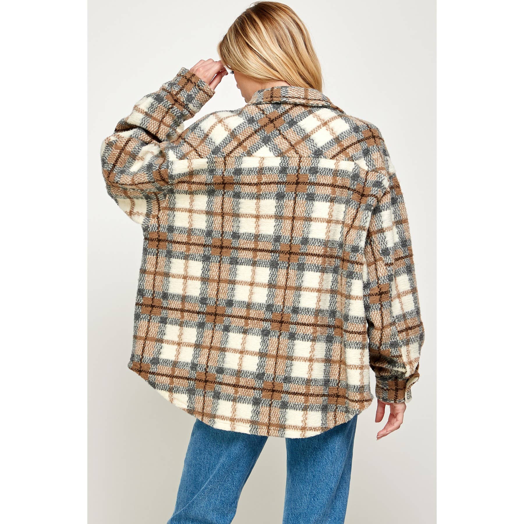 Sans Souci - Vente Chemise à col boutonné – femme - CHEMISE À CARREAUX BOUTON-PRESSION2