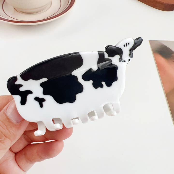 ACCITY - Wholesale Hair Clip - Women's - Fun Animal Patchwork Hair Claw - Cute Pig Cow Clip_CWAHA14931