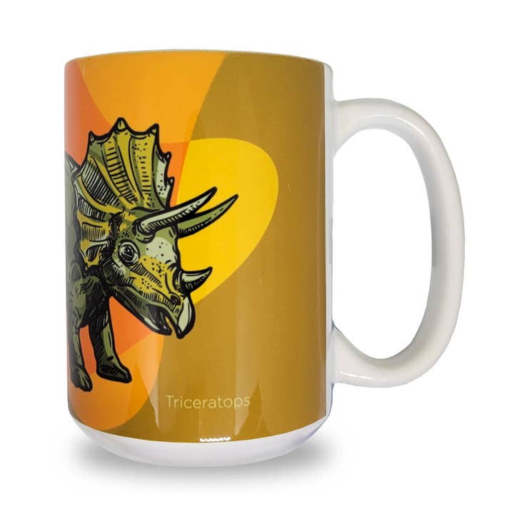 Mug en céramique 15oz Triceratops Dinosaure pour la vente par Untitled Union