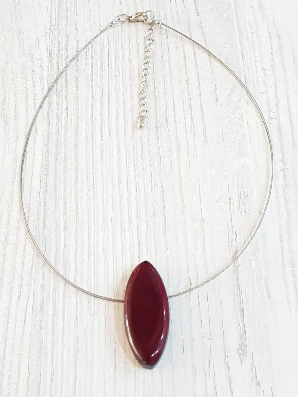 Gloria-Maris - Wholesale Pendant/Charm Necklace - Capiz necklace short / pendant 20x45mm / BG-11280