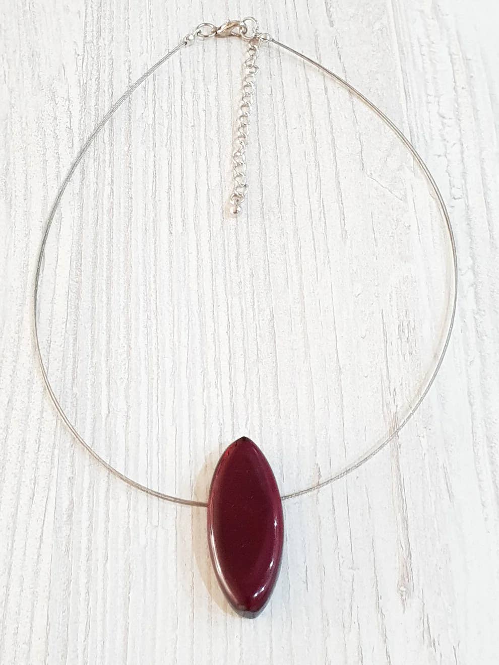 Gloria-Maris - Wholesale Pendant/Charm Necklace - Capiz necklace short / pendant 20x45mm / BG-1128