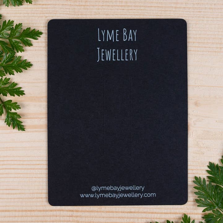 Fernery Designs - Wholesale Retailer Display - Accessories - Custom Printed Black Hair Clip Display Cards 10cm x 7.5cm