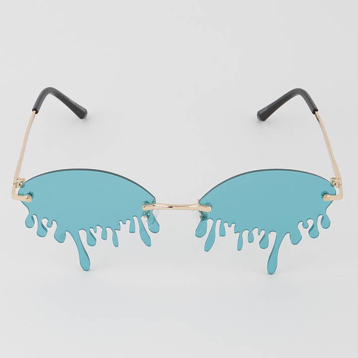 Multicolor Retro Dripping Paint Oval Sunglasses for wholesale on Faire
