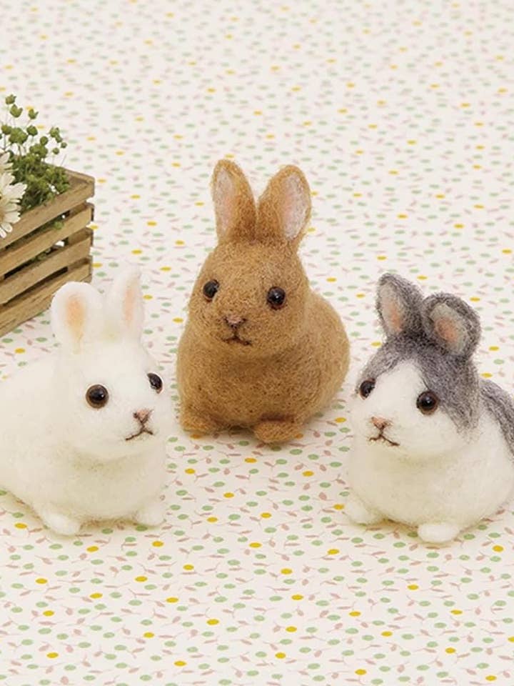 Naaldviltset: Baby Konijntjes Beginnersambacht DIY voor wholesale door 「FUNJI」In Japan