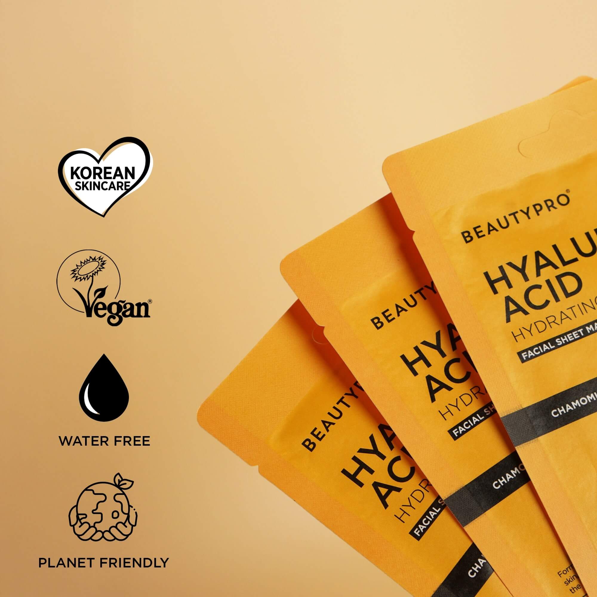 BEAUTYPRO – wholesale Skincare face mask – HYALURONIC ACID Hydrating Facial Sheet Mask - 100% Biodegradable4