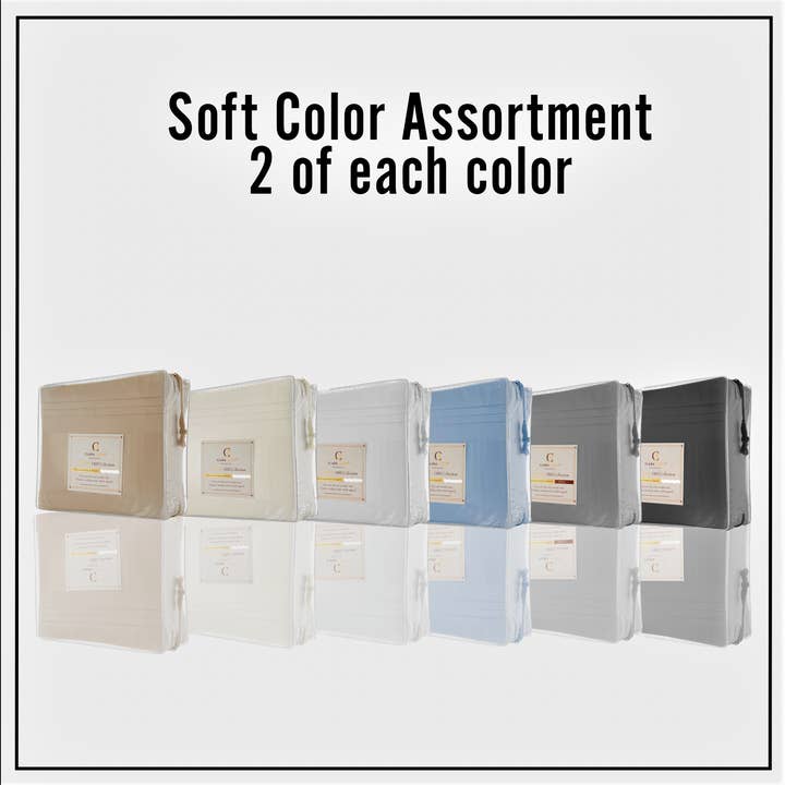 Clara Clark - Vente Parures de lit - Ensembles de draps série 1800 assortis de couleurs douces6