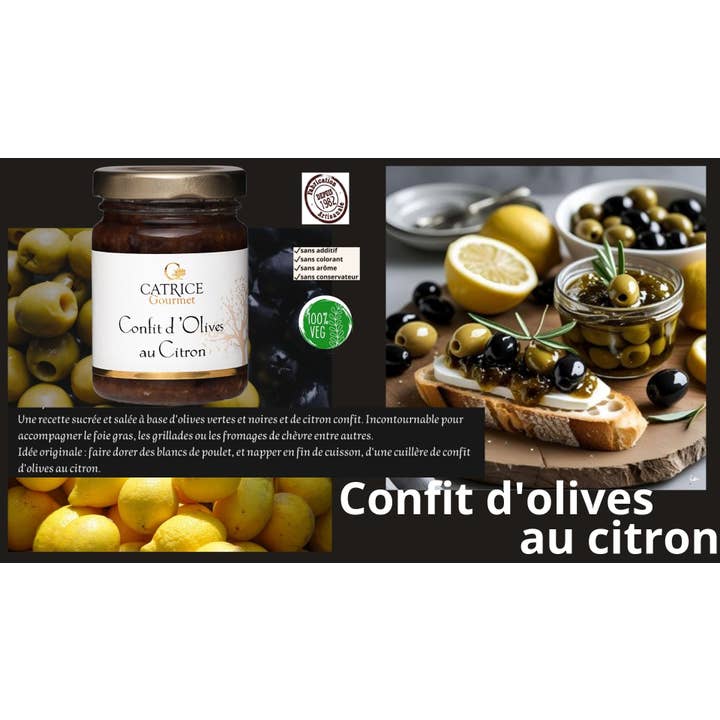 Confit d'olives au citron 100g pour la vente par CATRICE GOURMET