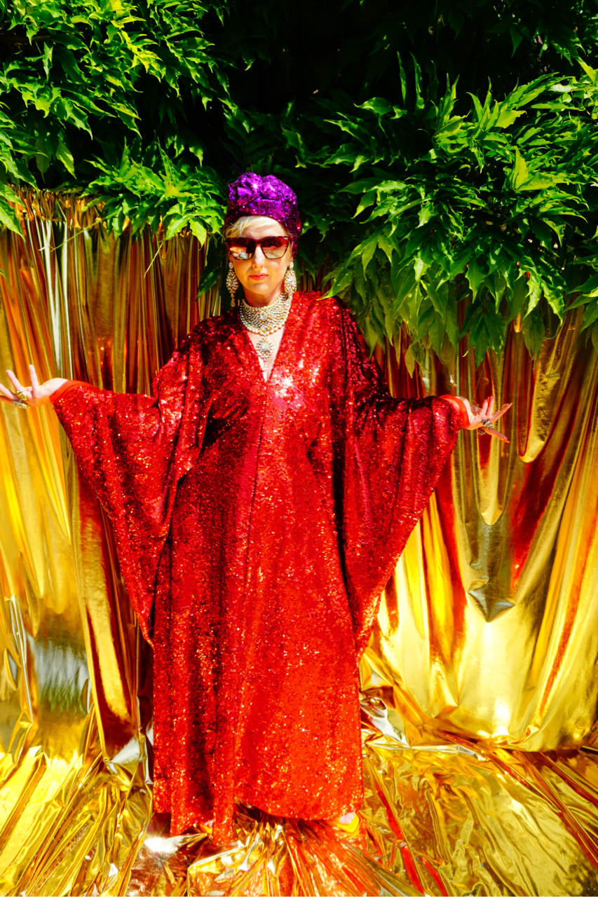 Fumbalinas – wholesale Kaftan – Women's – Red Holographic Sequin Maxi Kaftan Gown / Kimono Robe18