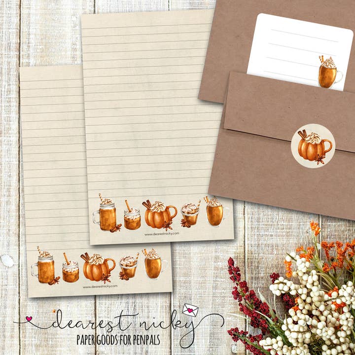 Set d'écriture de lettres Pumpkin Spice pour la vente par Dearest Nicky / Mouse & Wren