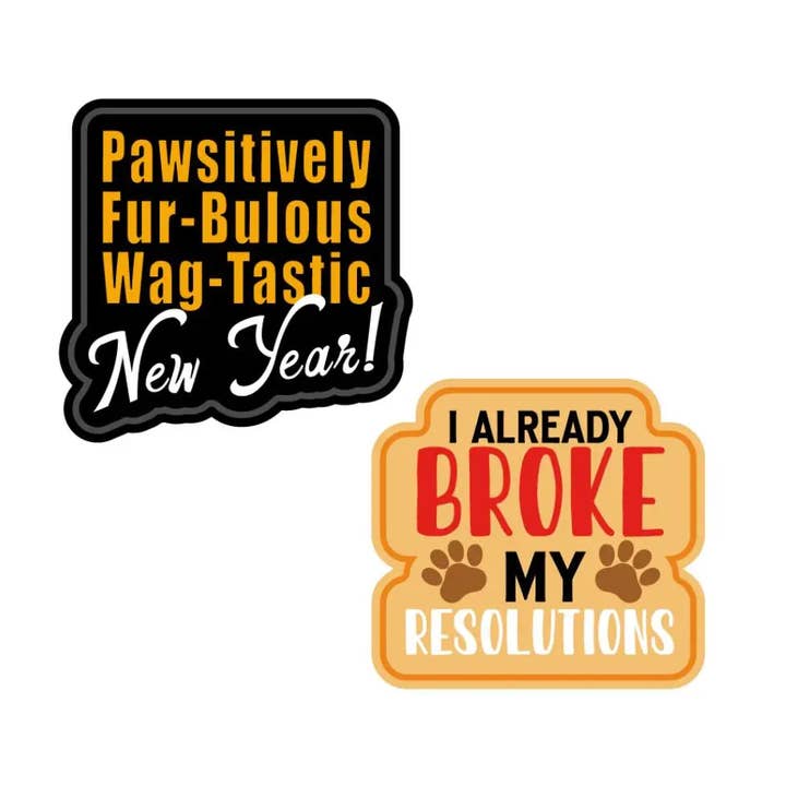 Wag Around Town - Wholesale Pet Bandana - Dog - Wag-Witty Dog Bandana Charms!- New Year/ Broke My Resolutions- Holiday Dog Accessories0