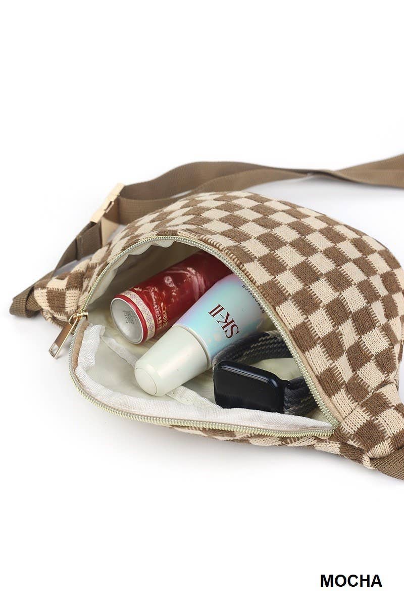 Vanilla Monkey – wholesale Axelväska - Dam – Rutig axelremsväska i midjan4