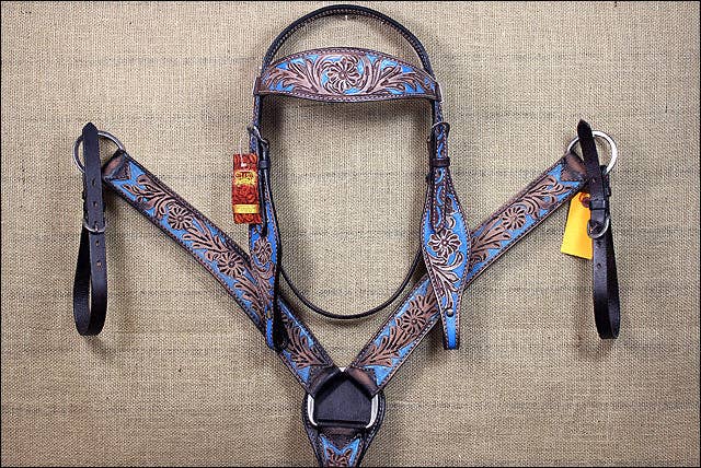HILASON - Wholesale Horseback Riding Gear - HILASON Western Horse Headstall Breast Collar Set Tack Genuine American Leather | For Horses Headstalls15